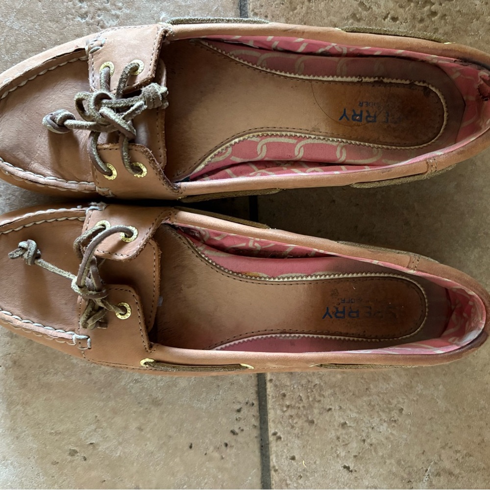 WORN Sperry Women's Tan Boat Shoes - Women's AUDREY desert leather boat shoes